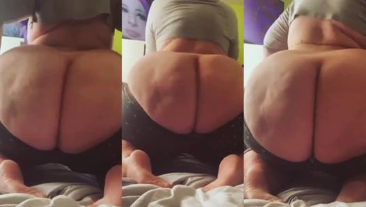 Vídeo filtrado!! Bbw sacude su enorme culo aceitoso para su novio