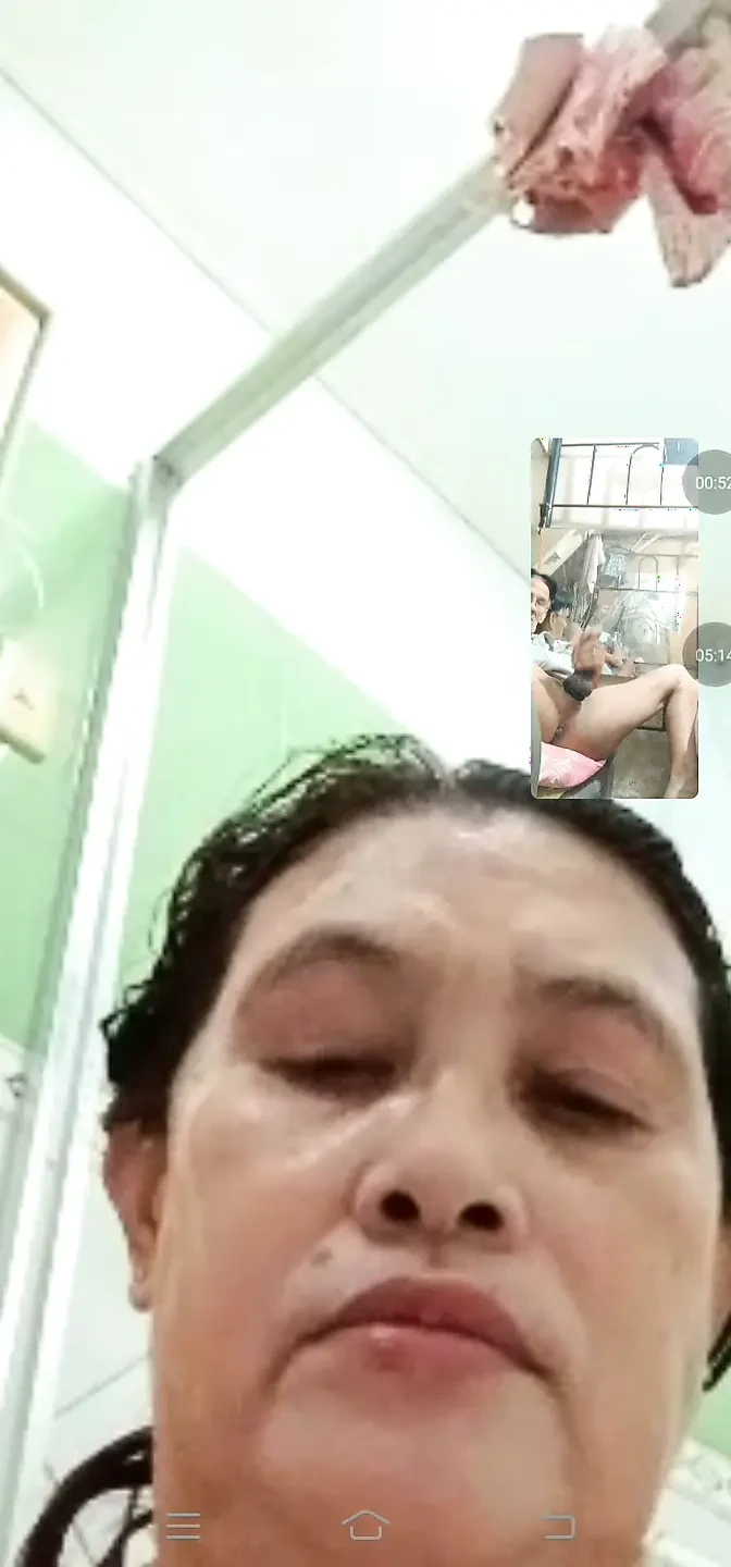 Closed up showing her wet pussy .