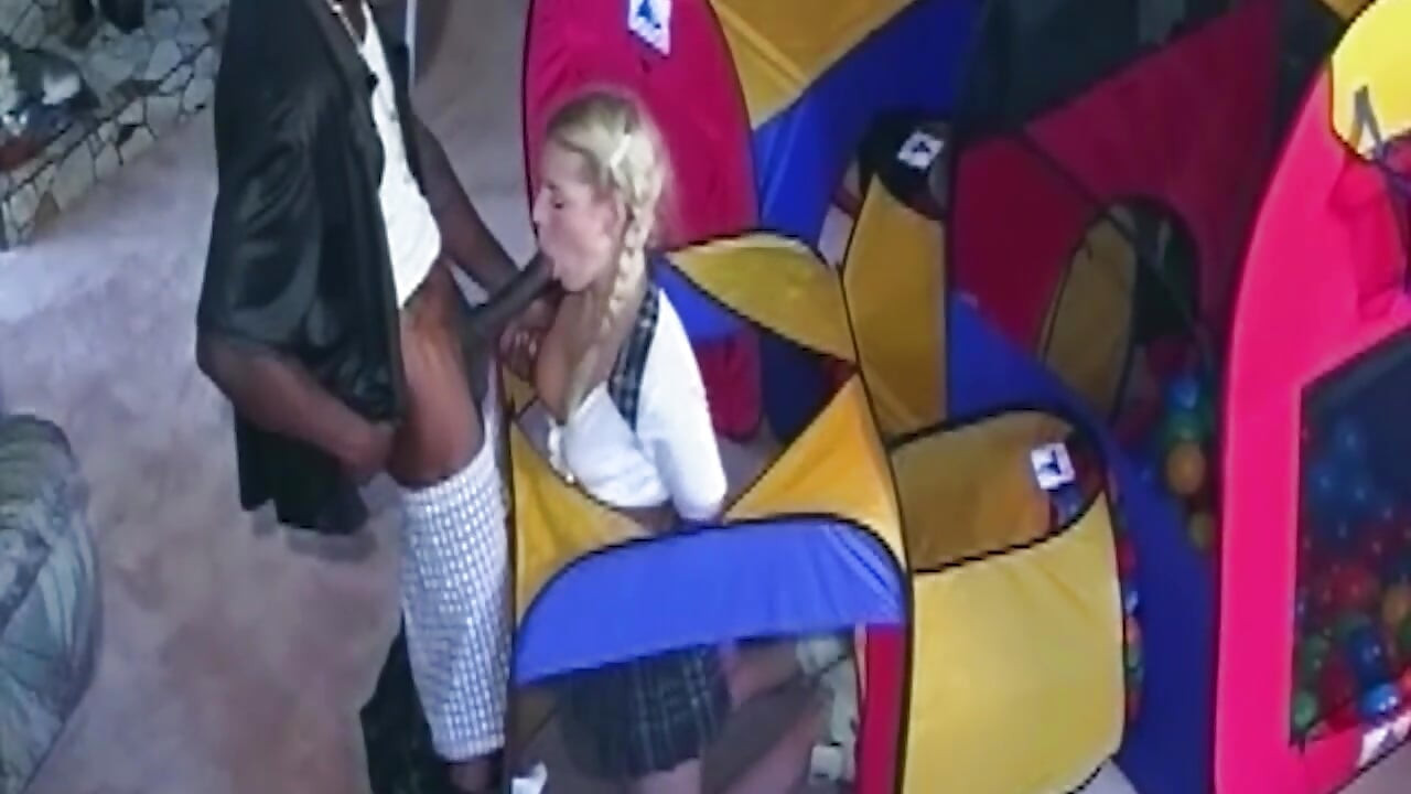 Mature Blonde MILF Takes BBC Deep in Play Tent