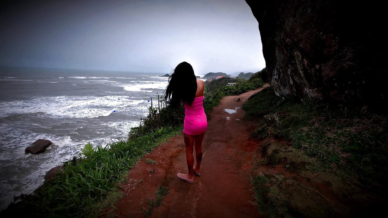 Trans Girl Visits Casal Mattos Beach House and Gets Ass Fucked in Public