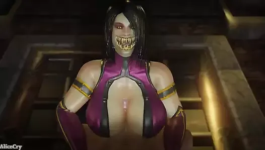 Mileena Shows Off Her Scary Fangs While Getting Her Tits Fucked