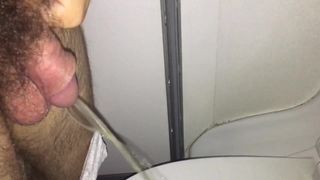 Wee-wee in an airplane potty