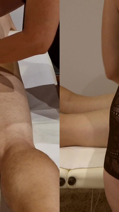 Stunning moment from "Stepmom MILF gives me a full body massage with Happy Ending Creampie"