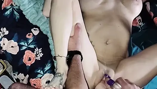Step Sis Loves This Huge Vibrating Cock Sleeve, Ass Looks Amazing While She Takes It