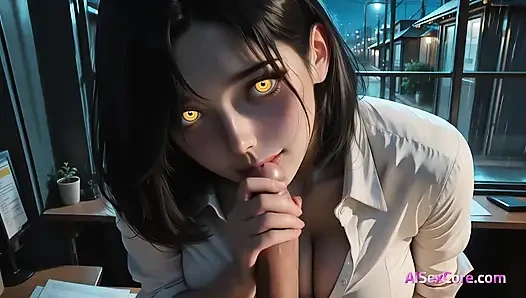 Rokok tengah malam terbakar saat seks yang penuh gairah memanaskan malamnya yang kesepian (AI Porn)