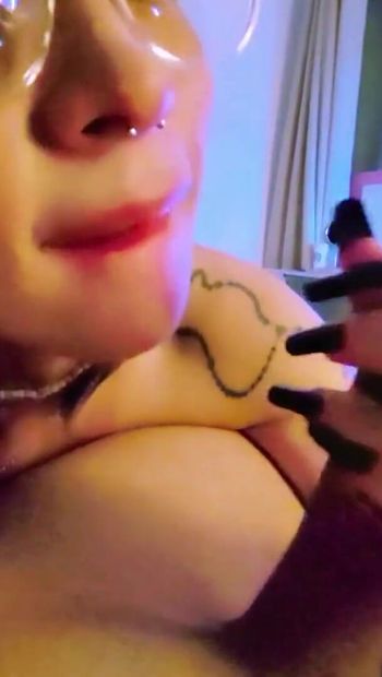 Hard Blowjob with Horny Stepsister and Cum in Mouth POV