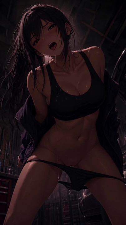 Hot anime mechanic works on the car and gets horny in the process | Clip 3