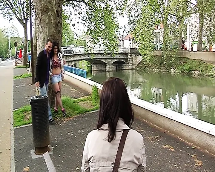 Big boobed French babes sharing dick and cum in anal FFM threesome