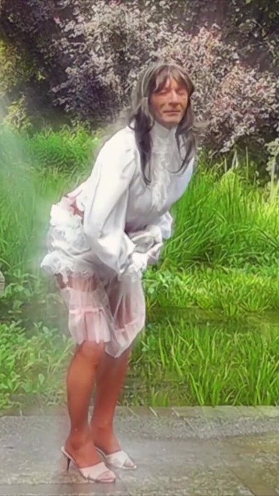 Unforgettable moment from "Wanking Sissy With Outdoor Cumshot"