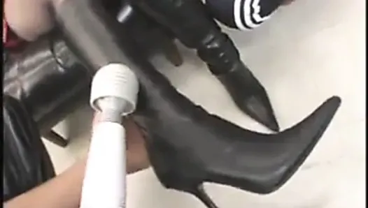 Japanese Boots and Fishnets Girl 3 Way 3
