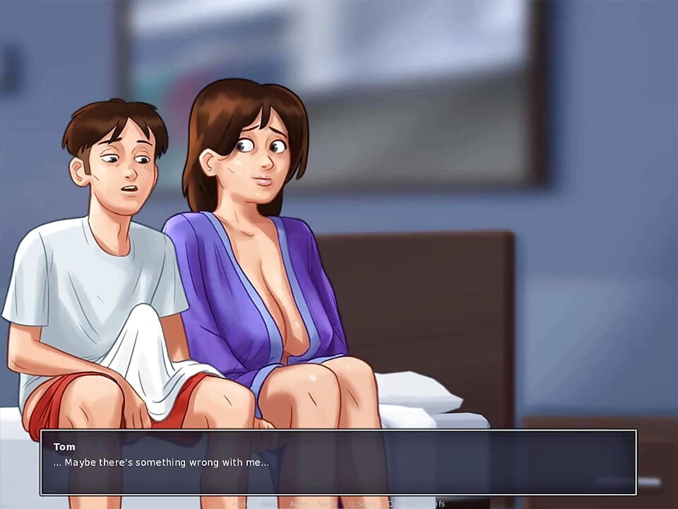 Summertime saga: mẹ kế bắt gặp con trai riêng sục cu, và cô ấy để anh ta kết thúc trên bộ ngực to của cô ấy tập 173
