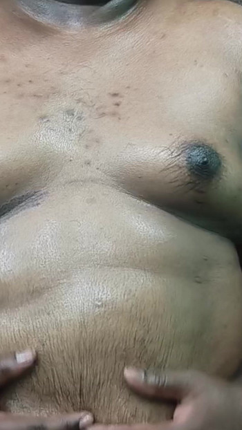 Boobs pressing using oil