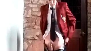 Shool Boy Wank Outdoor