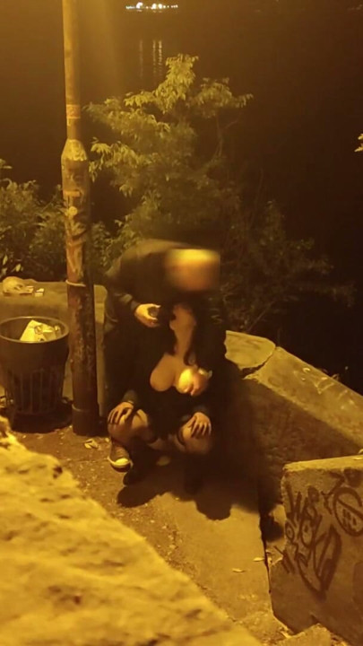 Big tits mother in law in hot lingeri humiliated outdoor with dildo and fat cock | Clip 1