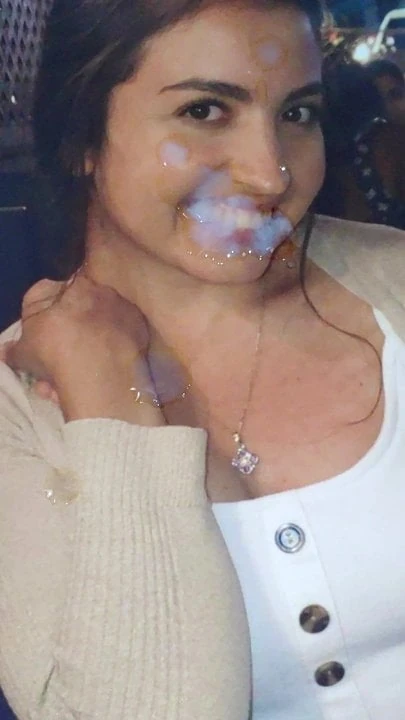 Cum tribute on a lovely slut