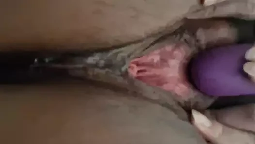 Pissing on the camera with a vibrator