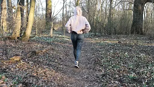 Redhead Beauty Seduces Me With Her Booty While Walking in the Forest. AnnaHomeMix