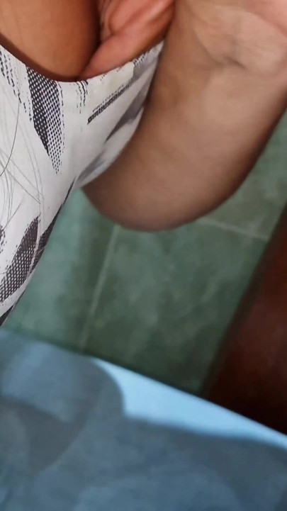 I pay to my wife's unknown Mexican friend maid to fuck while cleaning the bathroom | Clip 2