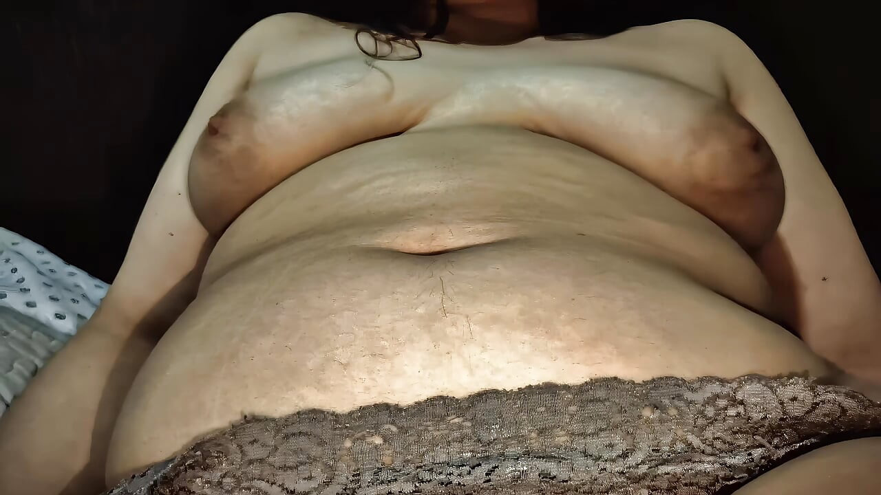 Nicole's Bedtime Snack Stripping, Teasing & Showing off My Big Soft Belly