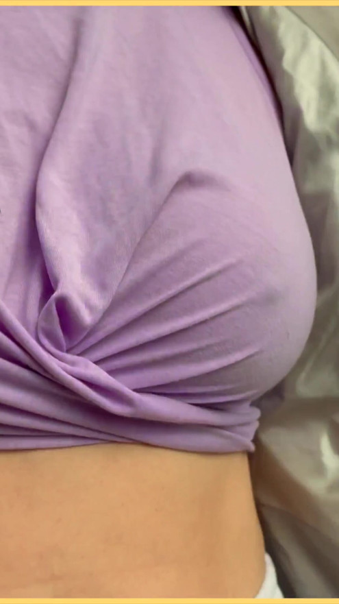 Wifey is braless in this tight pink shirt with her perfect tits flashed | Clip 1