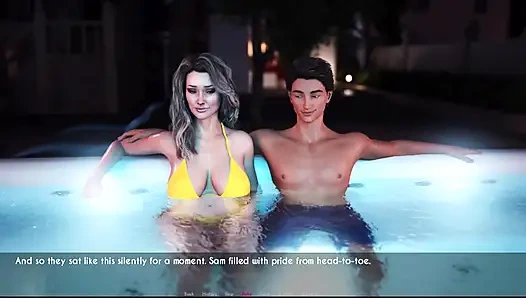 Awam Sophia and Sam Spend Time in Hottub