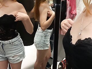 Depraved friend asked me to go with her to the fitting room