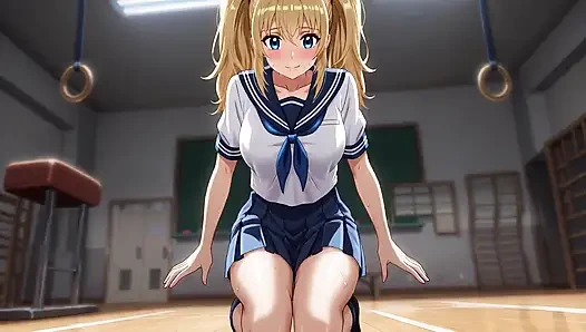 The lower body is exposed in the gymnasium
