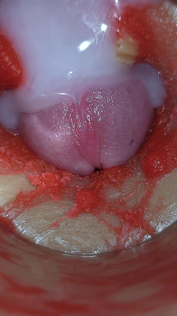 Kamera Unutar Duboke Pičke Snima Vrlo Ogromnu Ejakulaciju Sperme Asmr