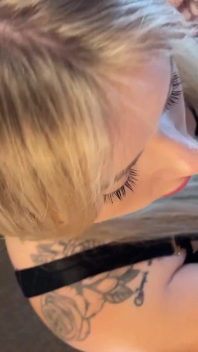 Unforgettable moment from "Hold it if you can with Tight Hot Horny Blonde MILF Georgia in Black Stockings and a See Through"
