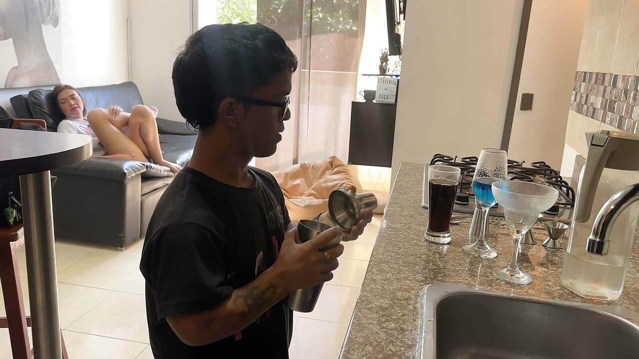 I call my little midget bar tender to penetrate my rich pussy and fill my face with milk. I was surprised by the big big cock