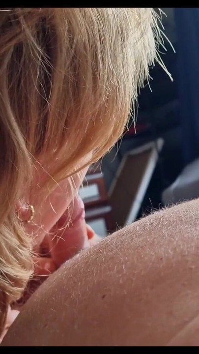 Blowjob looking out open window Surprise Cum in Mouth | Clip 1