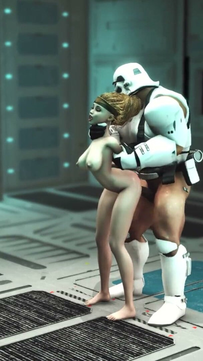 Seksipilna mlada lepotica je jebana od stormtroopera u svemirskom brodu | Klip 1