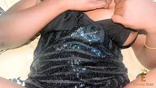 Young African woman wants to be unwrapped as a birthday present