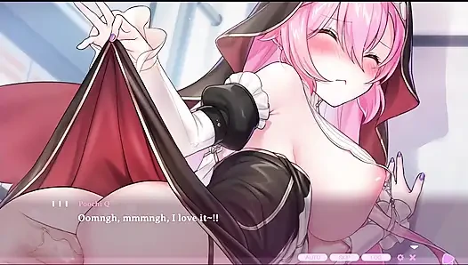 Kaiju princess 2 adegan cosplay biarawati 2 - wanita rambut pink pantatnya dientot kontol