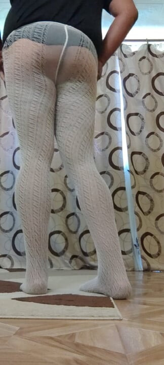 New pair of white teen pantyhose