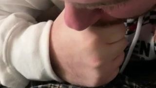 Daddy Loki gets his cock sucked by a hungry pup