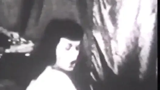 Brunette's old fashioned stripping