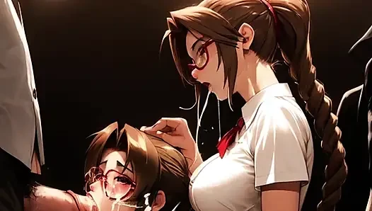 Seksi üniformalı üniversiteli kızlar