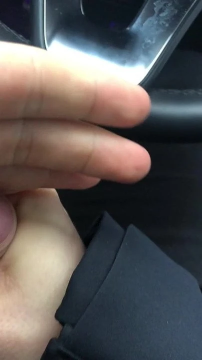 Cumshot in a car
