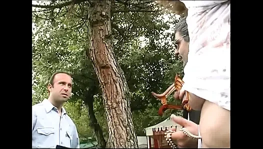 Outdoor Group Sex with Slave Sluts Sucking Big Cocks and Licking Hot Pus...