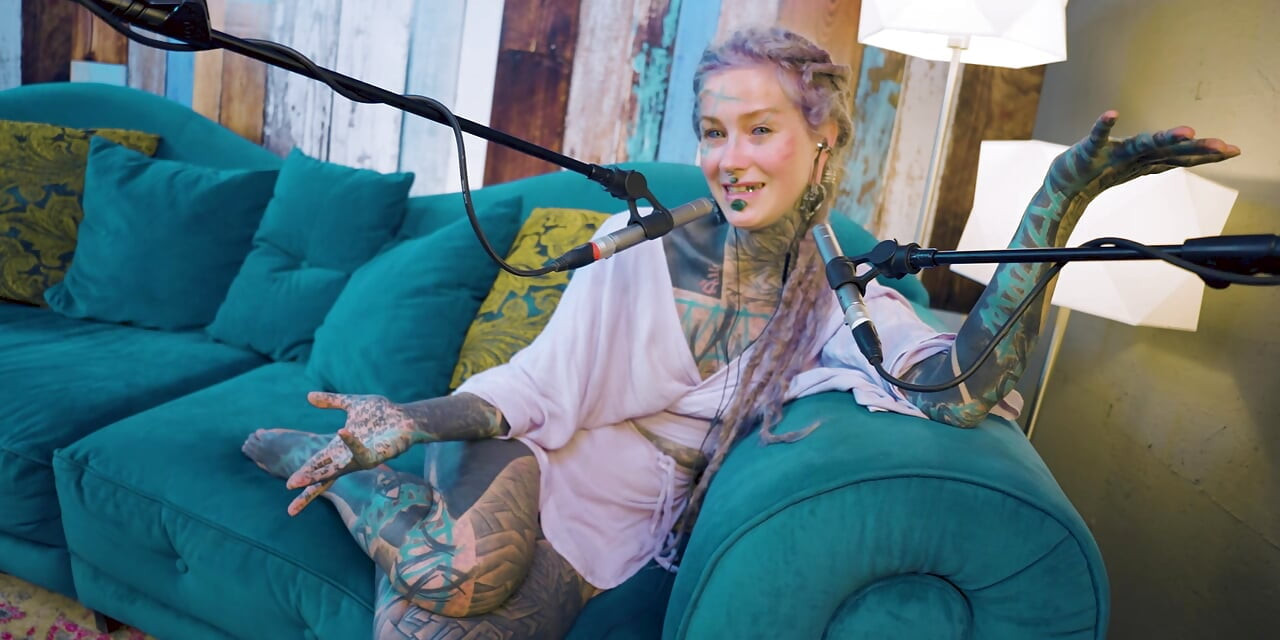 I talk about A - authentic - ASMR - Podcast - Talking - tattoo girl model goth punk dreadlocks