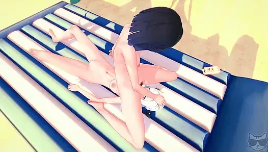 Yelan x Shenhe at the beach (genshin impact) P2 SEX
