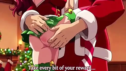Santa give special gift to busty milf on Christmas