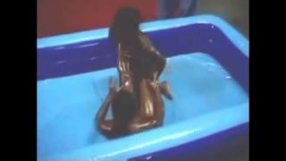 Ebony bashment oil wrestling