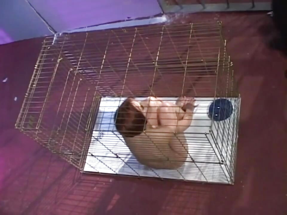 Slut girl needs to suck a big cock in the cage