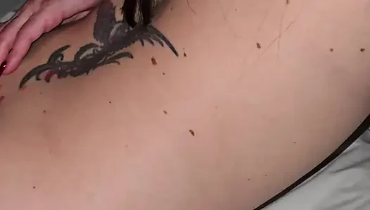 He drips wax on my ass and then cums on my pussy to cool me off!