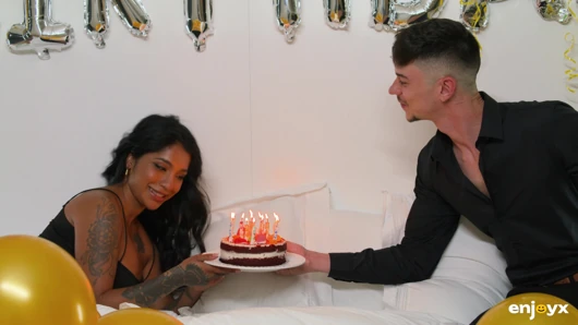 Best Birthday Ever for Yasmin Khan: Big Dick Deepthroat + Rough Fuck & Cum in mouth