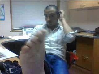 Straight guys feet on webcam #413
