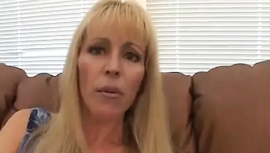 Tall blonde gets her cunt spread and fucked from behind