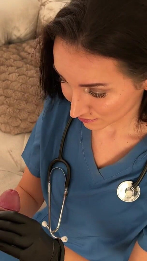 Stepmom-doctor fucks her stepson during a break at work | Clip 1
